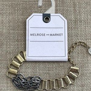 Melrose and Market Women Bracelet Gold/Black Tone Chain Wristband Jewelry